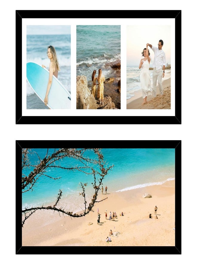 JCJMY 8x16 Picture Frame, 5x7 Collage Picture Frame, Display 3 Pcs 5x7 Photos or 8x16 Picture, 3 Opening 5x7 Collage Frame for Wall Hanging or Tabletop, Lightweight 5 x 7 Multi Photo Frame, Black - Image 2